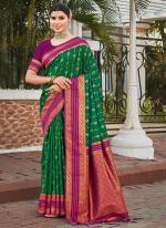 Silk Green Wedding Wear Weaving Saree